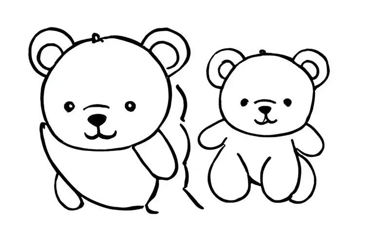 Black Line With Teddy Bear