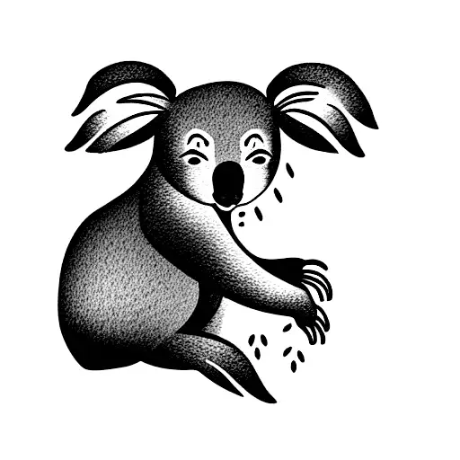 Koala Sleeping On A Tree And The Sun Is Shining