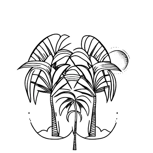 Two Palm Tree With Tiny Island