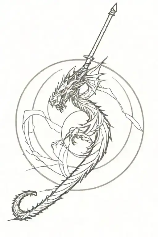 The Dragon That Circles Around The Sword In A