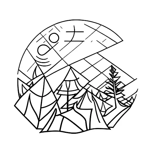 Sunset With A Silhouette Of Trees And A Silhouette Of A Person Walking Towards The Sunset