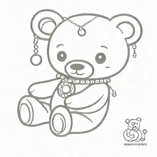 Teddy Bear With Silver Chain And Jhumki