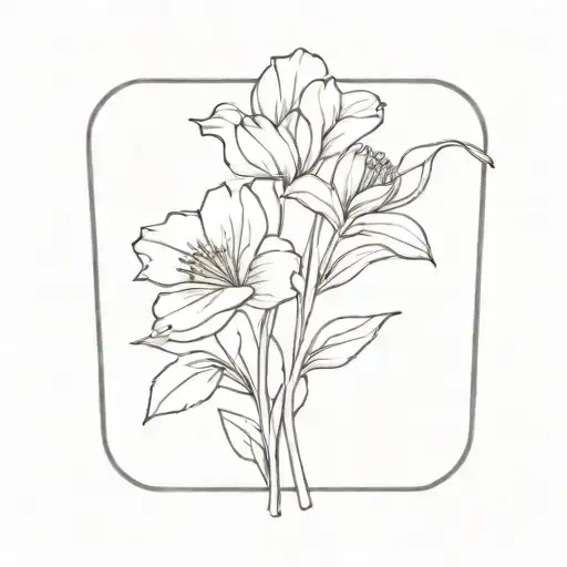 Birth Flower 2 March And December Bouquet Fine Line