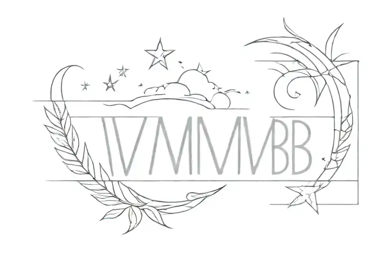 Letters Ywmb With Sun Moon Stars