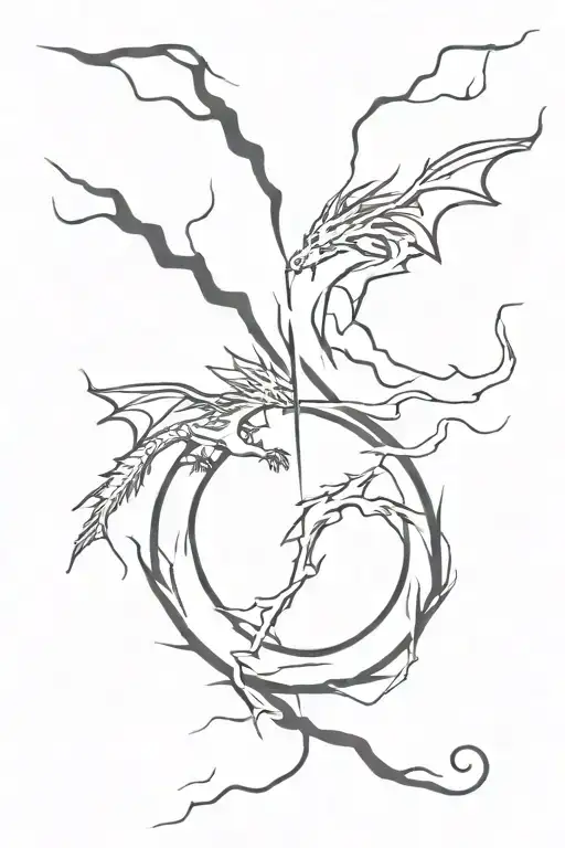 Lightning And Dragon Intertwined