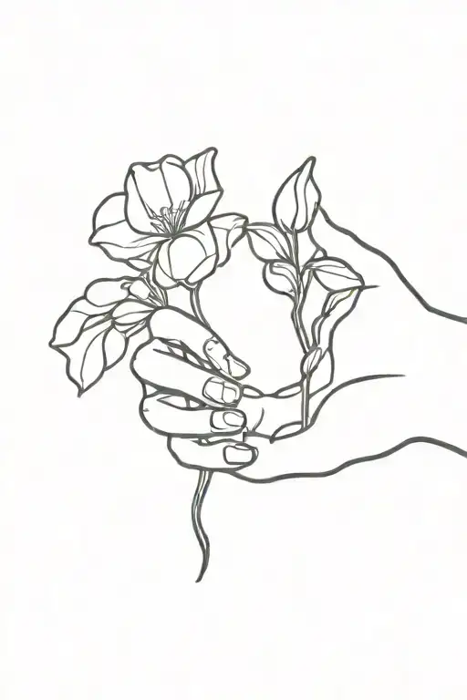 Baby Holding Sweet Pea Flower