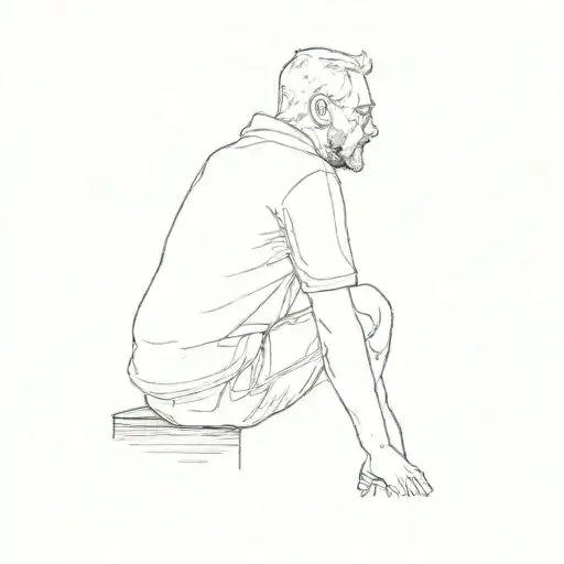 A Man Sitting On A Pier Looking On Sunset Melting