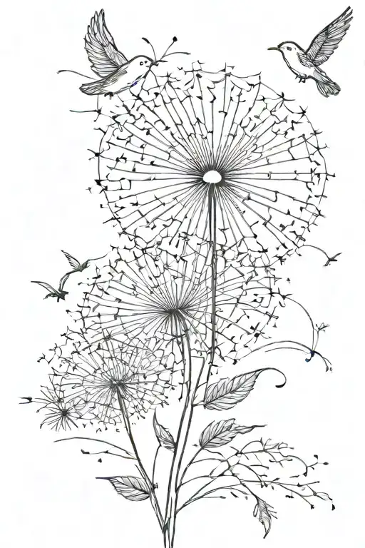 Dandelion With Birds