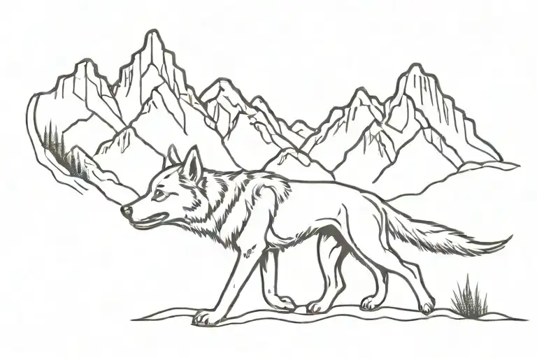 Snowy Mountain Range Dog Mushing