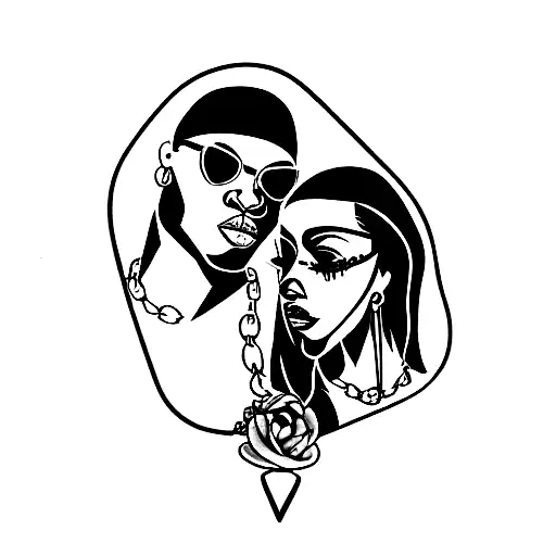 80S Gangsta Boy And Girl On A Playing Card