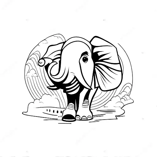 Elephant Walking Through A Cityscape