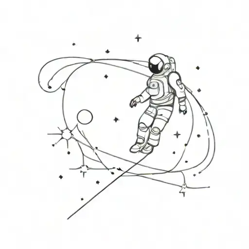 Milkyway Galaxy With A Constellation Forming A Silhouette Of An Astronaut