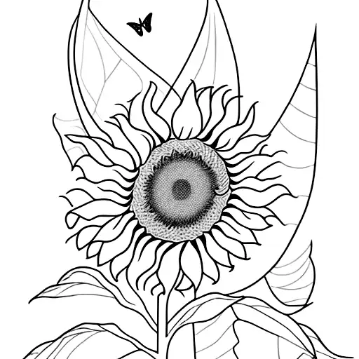 Book With Sunflowers And Butterflies Emerging