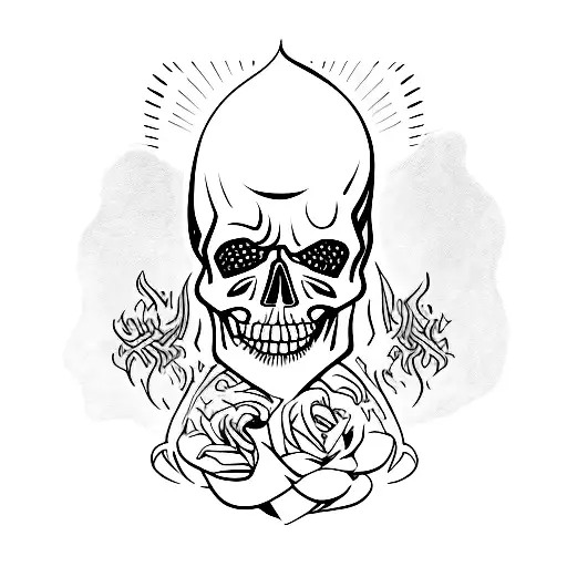 Tarot Lovers Card Skull