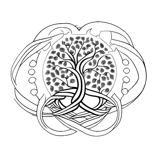 The Tree Of Life With Ouroboros Around It