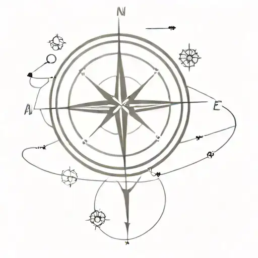 Compass And Plane Flying