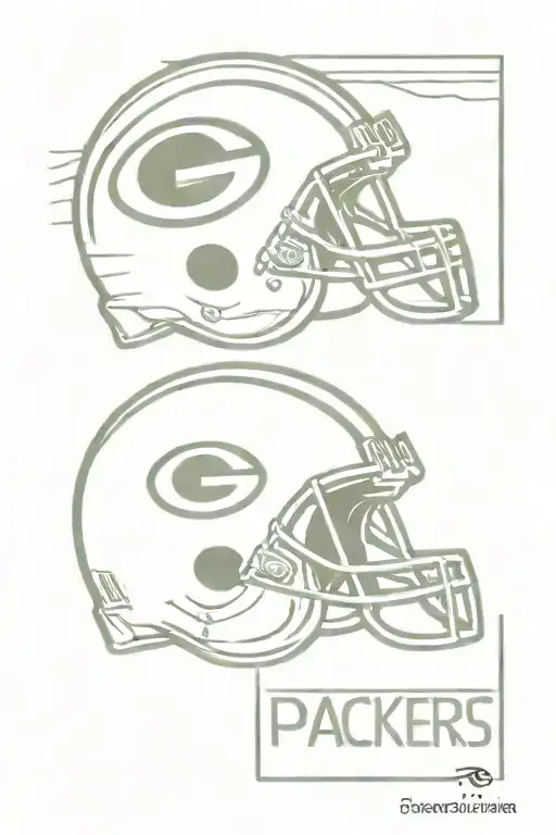 Black And White Line Work Green Bay Packers Tattii