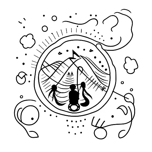 A Tattoo Of Your Kids Playing Musical Instruments In A Nature Setting