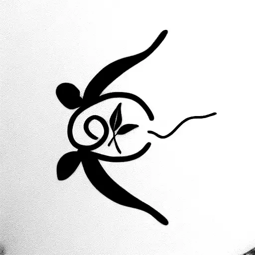 Single Line Turtle Tattoo With Semi Colon