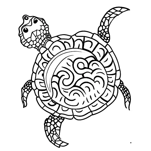 Turtle Eating Pinapple