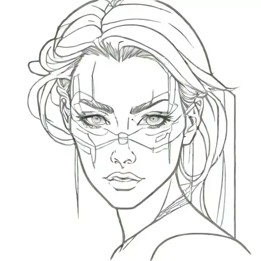 Woman Eyes Masked Cyberpunk Style