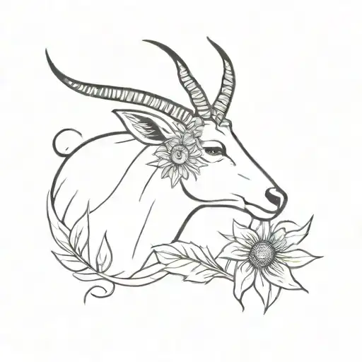 Capricorn With Sunflower