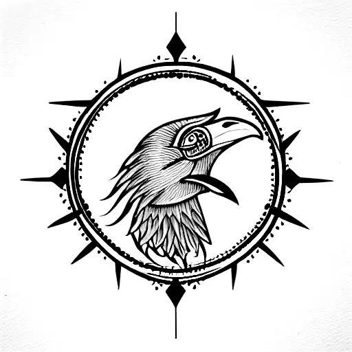 Roman Numerals With Larkspur Flower On Left And Eagle On Right