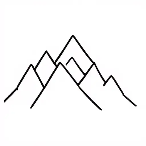 Basic Single Line Mountain Range With 4 Peaks Only