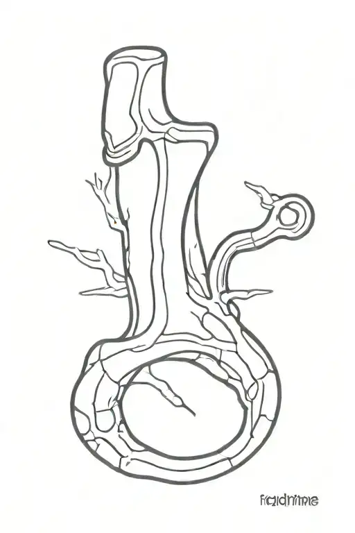 Broken Femur Bone Minimalistic Pictogram