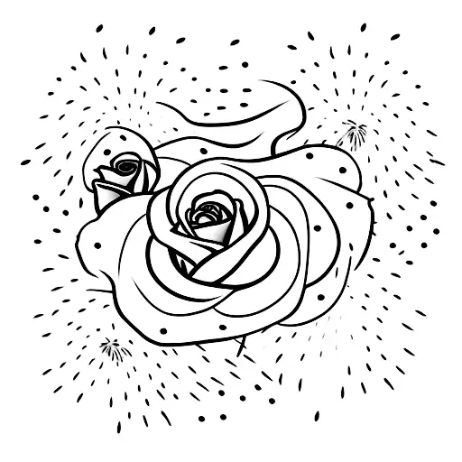 A Delicate Rose With Sparks Of Fireworks Emanating From It