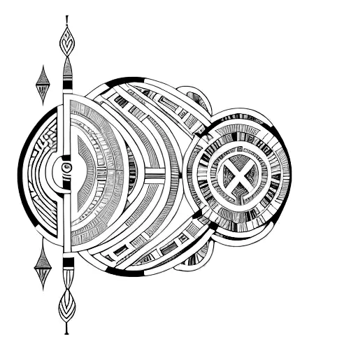 An Intricate Design Combining Ancient Egyptian Hieroglyphics With A Modern Minimalist Twist