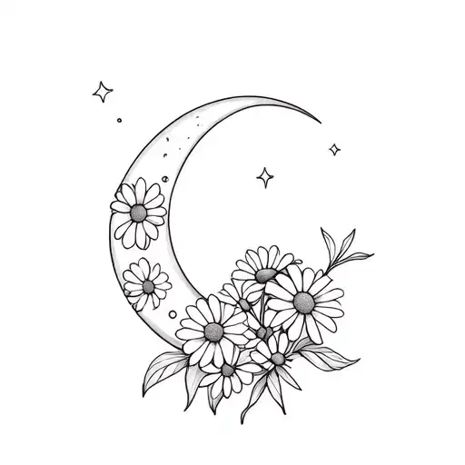 Daisies And Moon