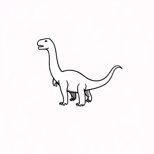 Small And Delicate Fine Line Dinosaur