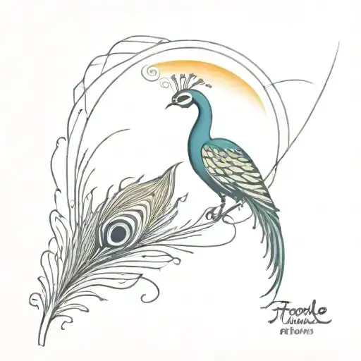 Sunset Tattoo With A Peacock Feather