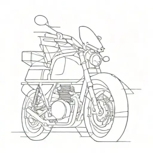 Abstract Geometric Design Incorporating Elements Of The Royal Enfield Himalayan 411 Motorcycle