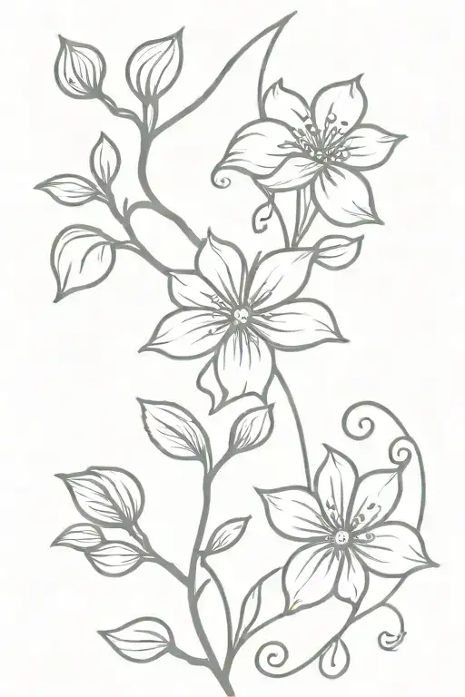 Delicate Flowers Intertwined With Vines Subtle Symbols Of Ny Boston And Arizona