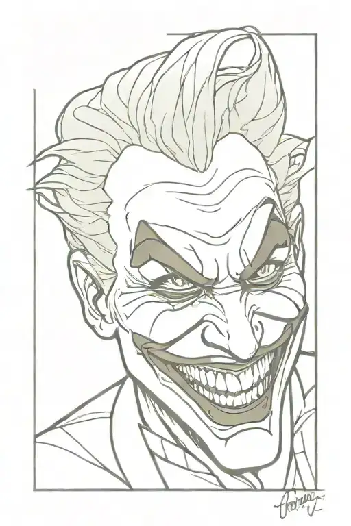 Joker Face Laughing Looking Sideways