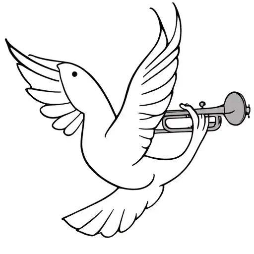 Dove Playing Trumpet