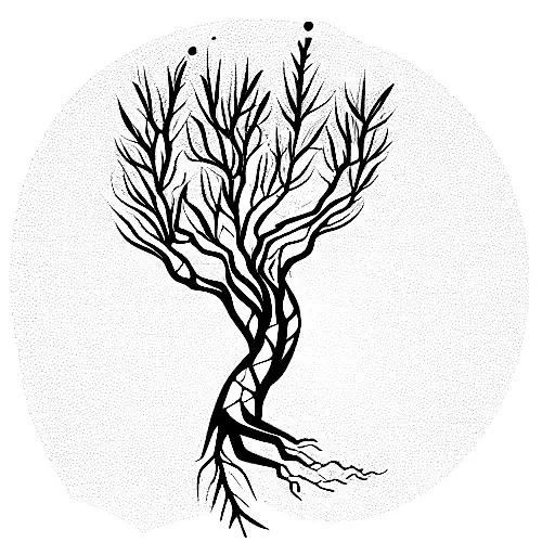 Daphne The Mythological Woman With Tree Roots As Legs And Tree Branches And Leaves As Arms