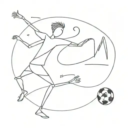Stick Man Playing Football With Word Sebastian Underneath