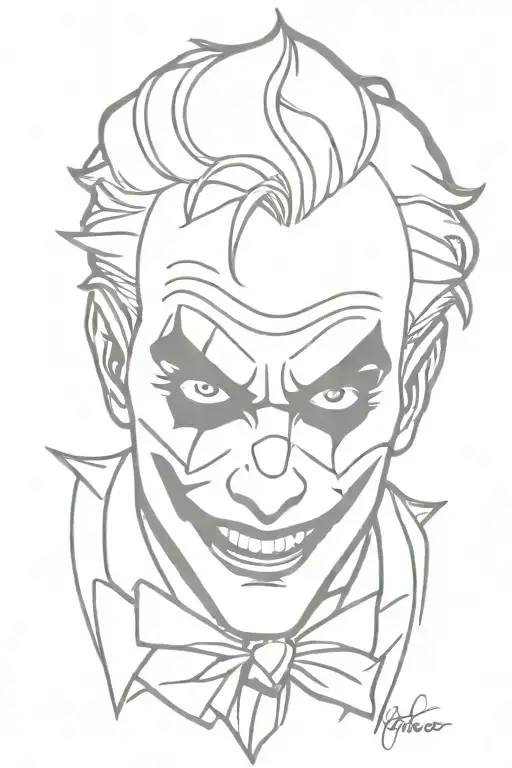 Joker Face Tattoo With Harley Quinn