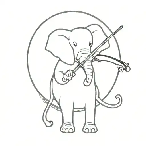 African Elephant Playing Violin