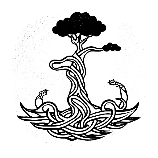 Jormungandr And The World Tree