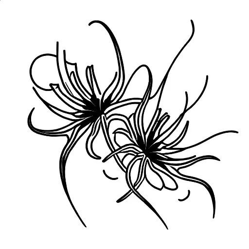 Sleeve Of Spider Lilies Under Moonlight