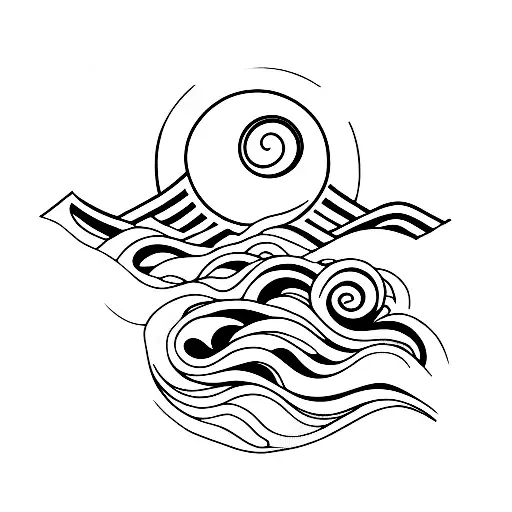 Ocean Wave With Sunset