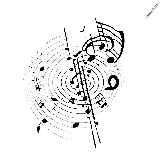 A Music Note Transforming Into A Tree With Musical Symbols As Leaves