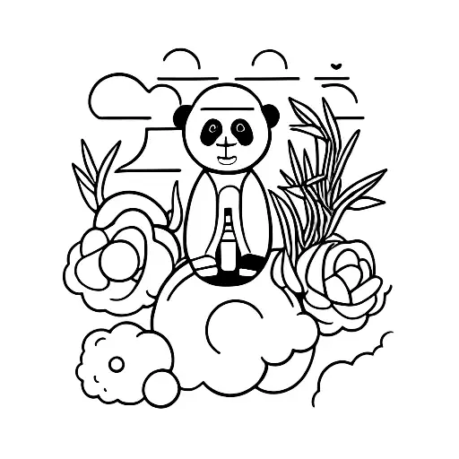 Black Moon Emoji And Panda