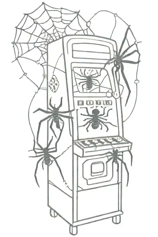 Newschool Aesthetic Style Casino Machine Covered With Spiders Web