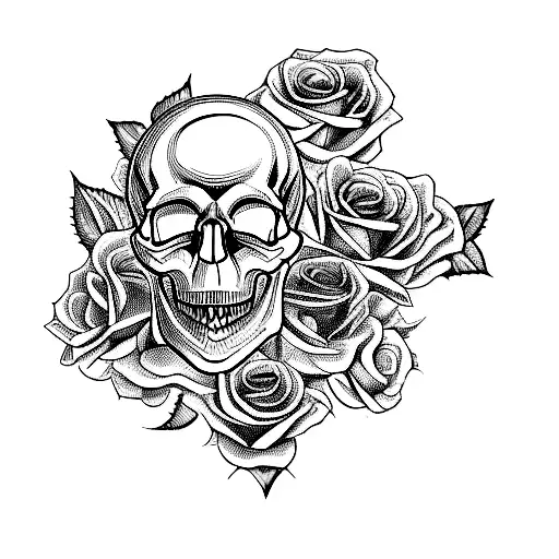 A Skull And Roses