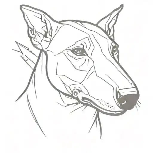 Single Line Bull Terrier Head